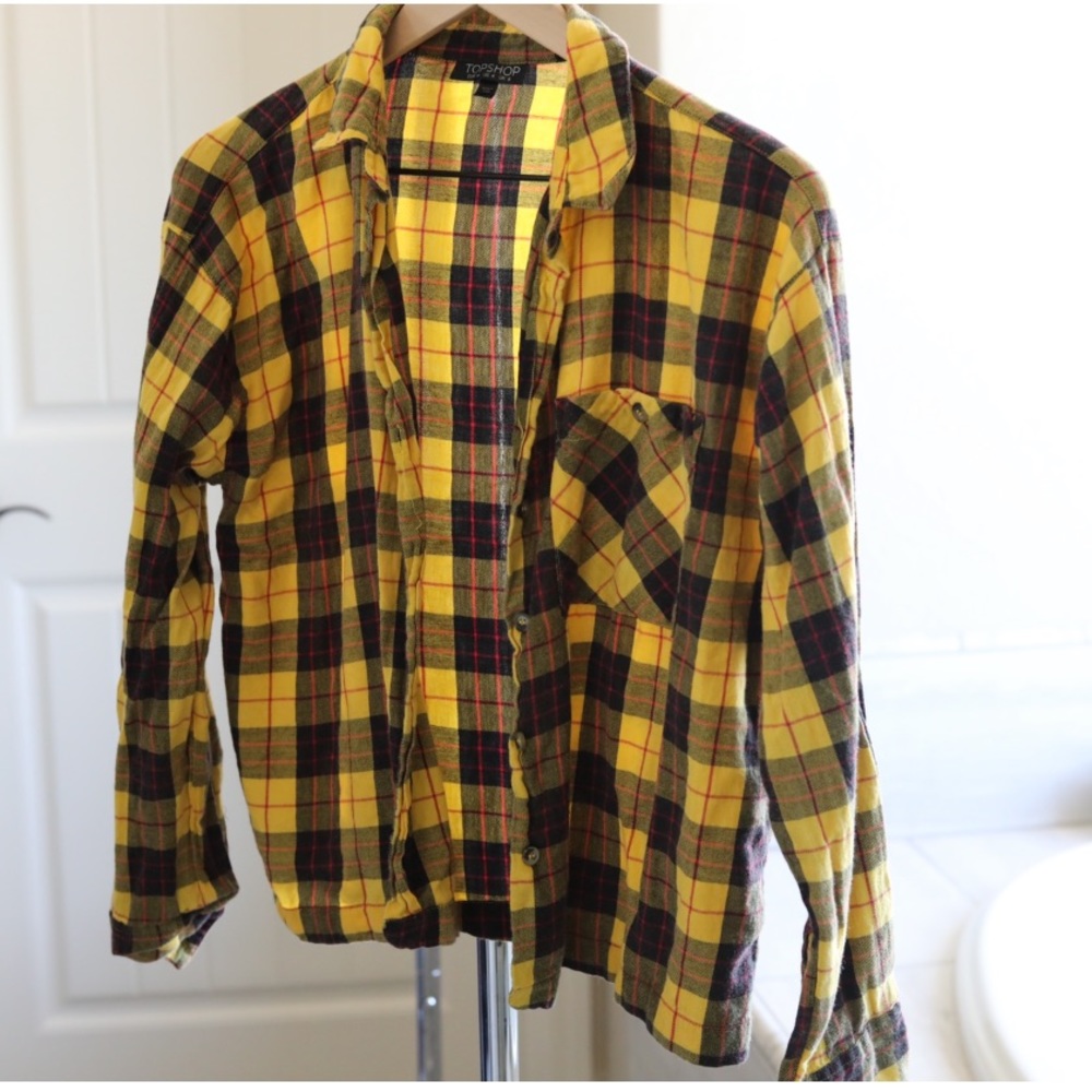Cropped flannel shirt TOPSHOP